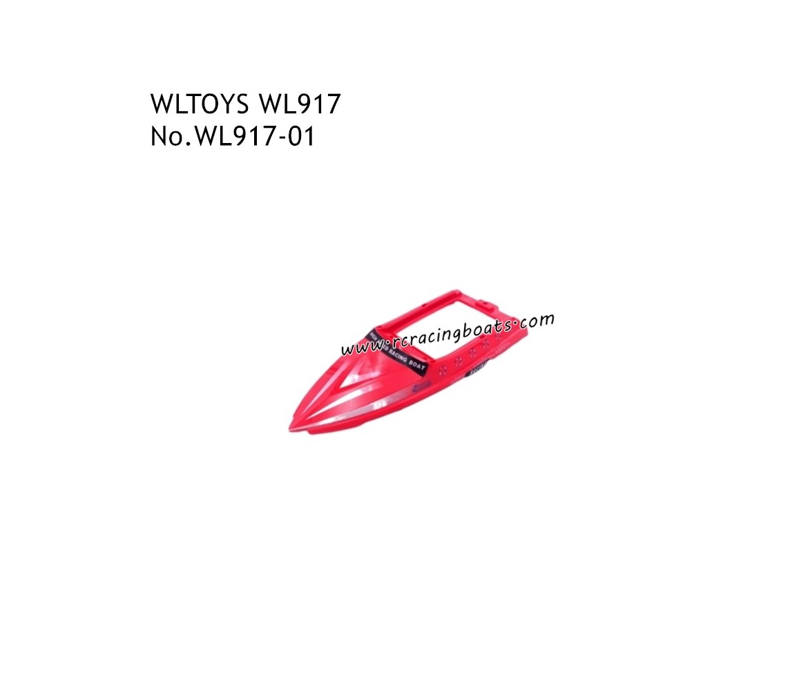WLTOYS WL917 RC Boat Parts Boat Upper Cover Red WL917-01