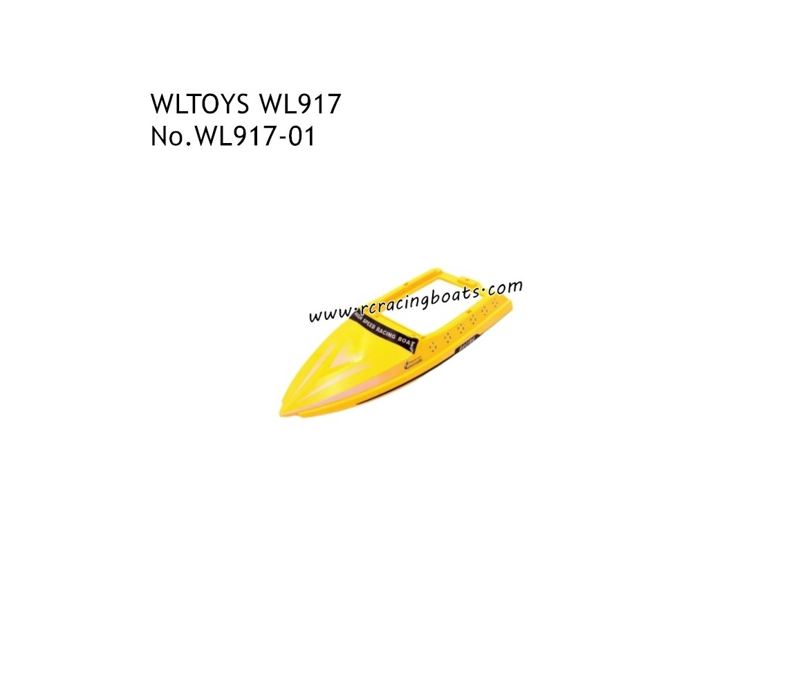 WLTOYS WL917 RC Boat Parts Boat Upper Cover Yellow WL917-01