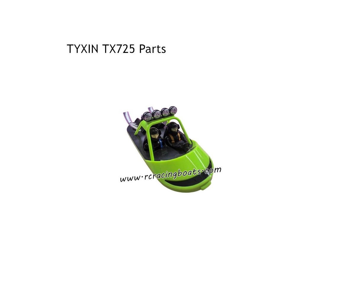 TYXIN TX725 RC Boat Parts Top Boat Assembly Green